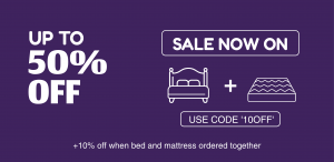 Midnight Comfort - Banner 50% off on Bed and Mattress Together